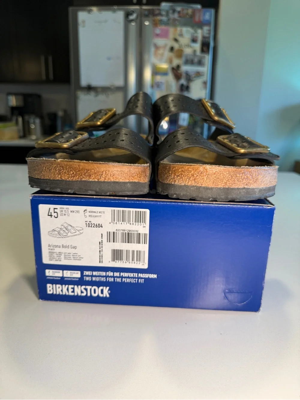 BIRKENSTOCK - Arizona Bold Gap Sandals in Black and Gold - Men’s Size EU 45